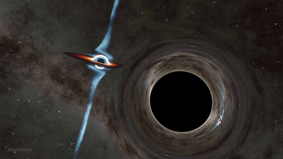 Vesmírný valčík obřích černých děr skončí srážkou
